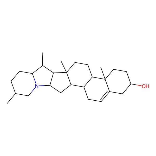 2D Structure of (1S,2R,7R,10S,11R,14R,15R,16S,17R,20R,23S)-10,14,16,20-tetramethyl-22-azahexacyclo[12.10.0.02,11.05,10.015,23.017,22]tetracos-4-en-7-ol