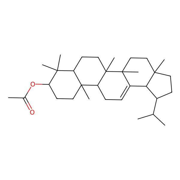 2D Structure of [(1S,3aR,5aS,5bR,7aR,9S,11aR,11bR,13bS)-3a,5a,5b,8,8,11a-hexamethyl-1-propan-2-yl-1,2,3,4,5,6,7,7a,9,10,11,11b,12,13b-tetradecahydrocyclopenta[a]chrysen-9-yl] acetate