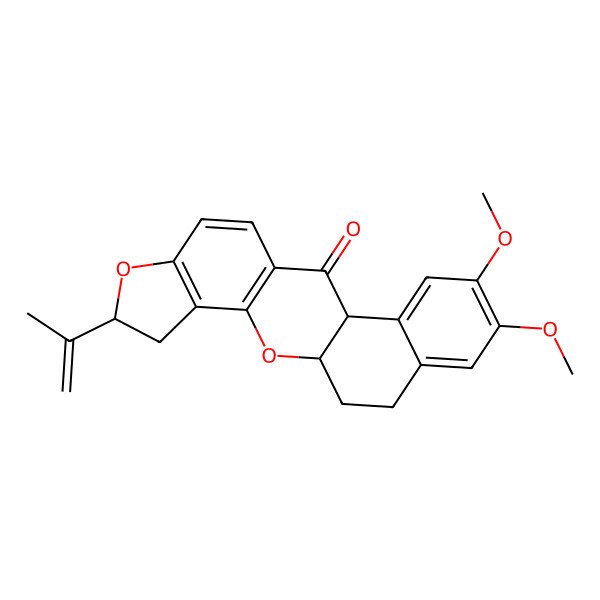 2D Structure of (2R,6aS,12aS)-1,2,6,6a,12,12a-Hexahydro-2-isopropenyl-8,9-dimethoxychromeno[3,4-b] furo(2,3-h)chromen-6-one