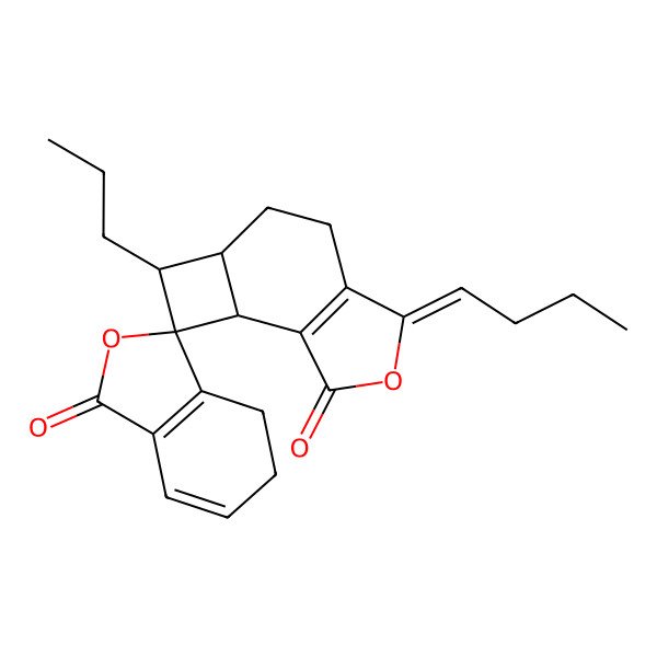 2D Structure of (Z)-6,8'7,3'-Diligustilide;3-Butylidene-3,4,5,5a,6,6',7',7a-octahydro-6-propylspiro[cyclobut[e]isobenzofuran-7(1H),1'(3'H)-isobenzofuran]-1,3'-dione
