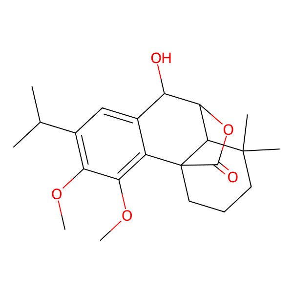 2D Structure of (1R,8S,9S,10S)-8-hydroxy-3,4-dimethoxy-11,11-dimethyl-5-propan-2-yl-16-oxatetracyclo[7.5.2.01,10.02,7]hexadeca-2,4,6-trien-15-one