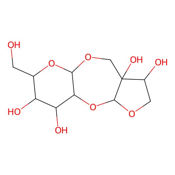 2D Structure of (1R,3R,6R,7S,12R,13S,14S)-12-(hydroxymethyl)-2,4,9,11-tetraoxatricyclo[8.4.0.03,7]tetradecane-6,7,13,14-tetrol