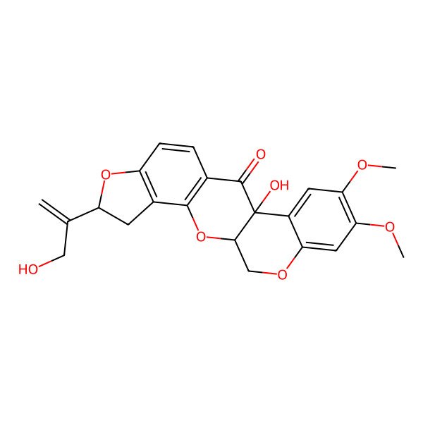 2D Structure of (2R,12aR)-1,2,6,6a,12,12a-Hexahydro-6aalpha-hydroxy-2-[1-(hydroxymethyl)ethenyl]-8,9-dimethoxy[1]benzopyrano[3,4-b]furo[2,3-h][1]benzopyran-6-one