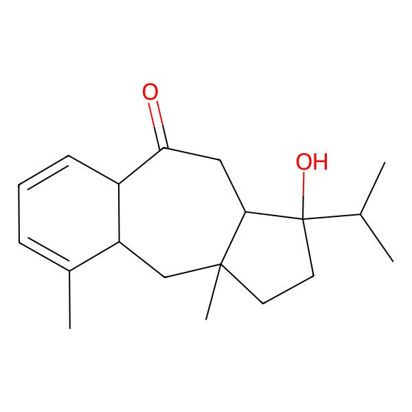 2D Structure of (3S,9aR,10aS)-3-hydroxy-9,10a-dimethyl-3-propan-2-yl-2,3a,4,5a,9a,10-hexahydro-1H-benzo[f]azulen-5-one