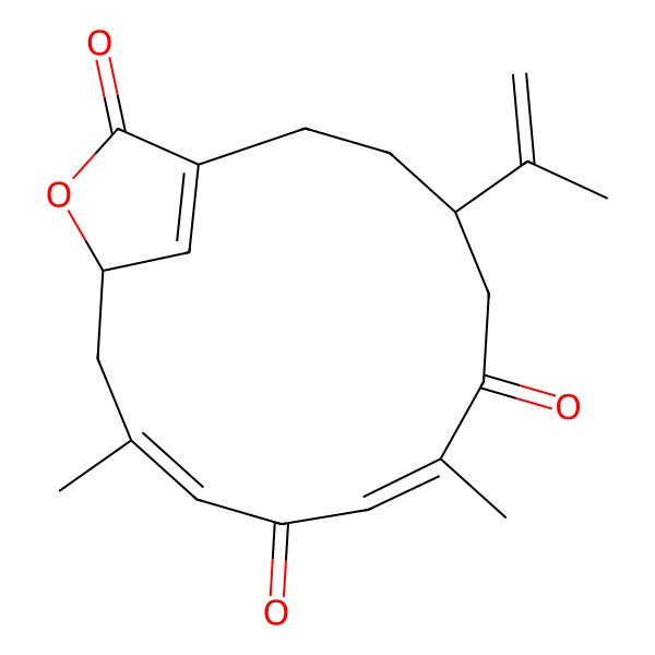 2D Structure of (4R,7Z,10E,13S)-7,11-dimethyl-4-prop-1-en-2-yl-14-oxabicyclo[11.2.1]hexadeca-1(16),7,10-triene-6,9,15-trione