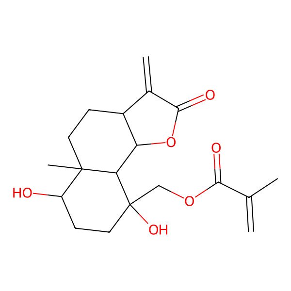 2D Structure of [(3aS,5aR,6R,9R,9aR,9bS)-6,9-dihydroxy-5a-methyl-3-methylidene-2-oxo-3a,4,5,6,7,8,9a,9b-octahydrobenzo[g][1]benzofuran-9-yl]methyl 2-methylprop-2-enoate
