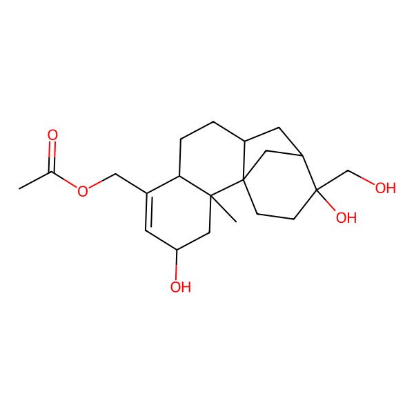 2D Structure of [4,13-Dihydroxy-13-(hydroxymethyl)-2-methyl-6-tetracyclo[10.3.1.01,10.02,7]hexadec-5-enyl]methyl acetate