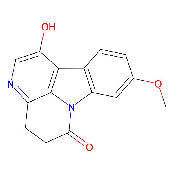 2D Structure of 8-Hydroxy-13-methoxy-1,6-diazatetracyclo[7.6.1.05,16.010,15]hexadeca-5,7,9(16),10(15),11,13-hexaen-2-one