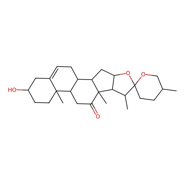 2D Structure of (1R,2S,4S,7S,8R,9S,12S,13R,16S)-16-hydroxy-5',7,9,13-tetramethylspiro[5-oxapentacyclo[10.8.0.02,9.04,8.013,18]icos-18-ene-6,2'-oxane]-10-one