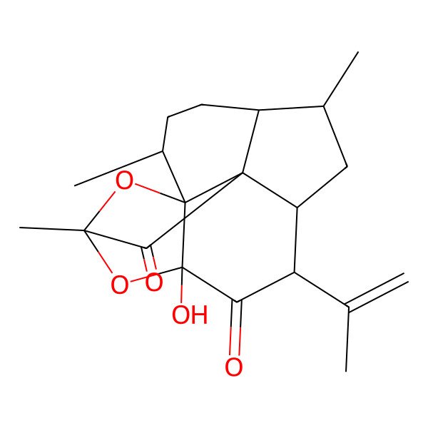 2D Structure of (2S,5R,6S,8S,9R,11S,13S,15S)-11-hydroxy-2,6,13-trimethyl-9-prop-1-en-2-yl-12,16-dioxapentacyclo[11.2.1.01,11.05,15.08,15]hexadecane-10,14-dione