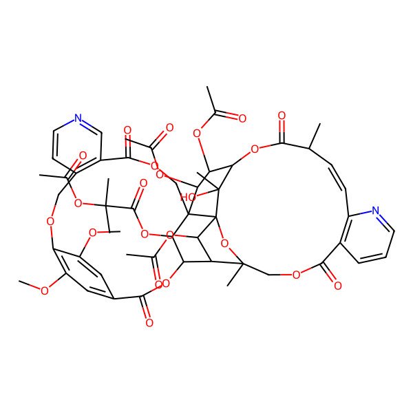 2D Structure of [(4R,5R,6R,7S,9R,19Z,21R,24S,25R,26R,27R,44S,45S)-6,25,26-triacetyloxy-45-hydroxy-40,43-dimethoxy-9,21,45-trimethyl-2,12,22,30-tetraoxo-3,8,11,23,29,38-hexaoxa-17,33-diazaoctacyclo[37.2.2.14,27.17,24.05,9.07,27.013,18.031,36]pentatetraconta-1(41),13(18),14,16,19,31(36),32,34,39,42-decaen-44-yl] 2-acetyloxy-2-methylpropanoate