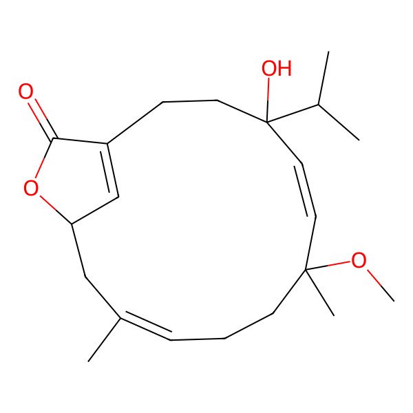 2D Structure of (4S,7R,13S)-4-hydroxy-7-methoxy-7,11-dimethyl-4-propan-2-yl-14-oxabicyclo[11.2.1]hexadeca-1(16),5,10-trien-15-one