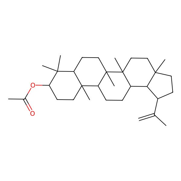 2D Structure of [(1R,3aR,5aS,5bR,7aR,9S,11aR,11bR,13aR,13bR)-3a,5a,5b,8,8,11a-hexamethyl-1-prop-1-en-2-yl-1,2,3,4,5,6,7,7a,9,10,11,11b,12,13,13a,13b-hexadecahydrocyclopenta[a]chrysen-9-yl] acetate