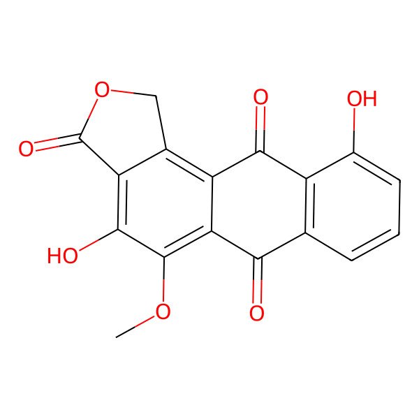 2D Structure of 4,10-dihydroxy-5-methoxy-1H-naphtho[3,2-e][2]benzofuran-3,6,11-trione