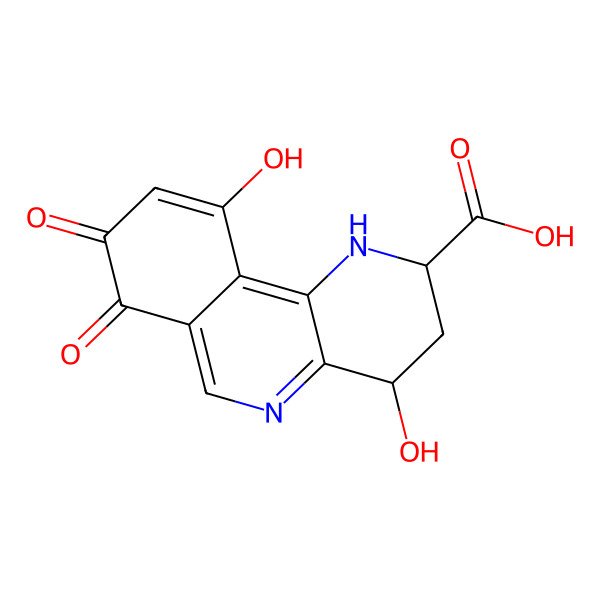 2D Structure of 4,10-Dihydroxy-7,8-dioxo-1,2,3,4-tetrahydrobenzo[h][1,5]naphthyridine-2-carboxylic acid