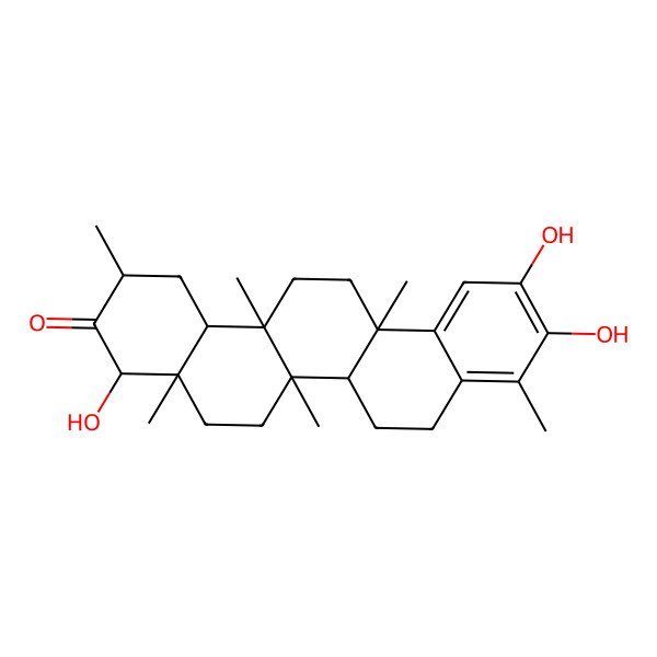 2D Structure of 4,10,11-trihydroxy-2,4a,6a,6a,9,14a-hexamethyl-2,4,5,6,6b,7,8,13,14,14b-decahydro-1H-picen-3-one 2D Structure of 4,10,11-trihydroxy-2,4a,6a,6a,9,14a-hexamethyl-2,4,5,6,6b,7,8,13,14,14b-decahydro-1H-picen-3-one
