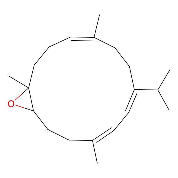 2D Structure of 4,10,14-Trimethyl-7-propan-2-yl-15-oxabicyclo[12.1.0]pentadeca-4,6,10-triene