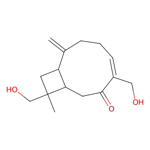 2D Structure of 4,11-Bis(hydroxymethyl)-11-methyl-8-methylidenebicyclo[7.2.0]undec-4-en-3-one