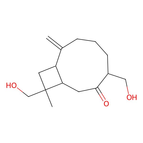 2D Structure of 4,11-Bis(hydroxymethyl)-11-methyl-8-methylidenebicyclo[7.2.0]undecan-3-one