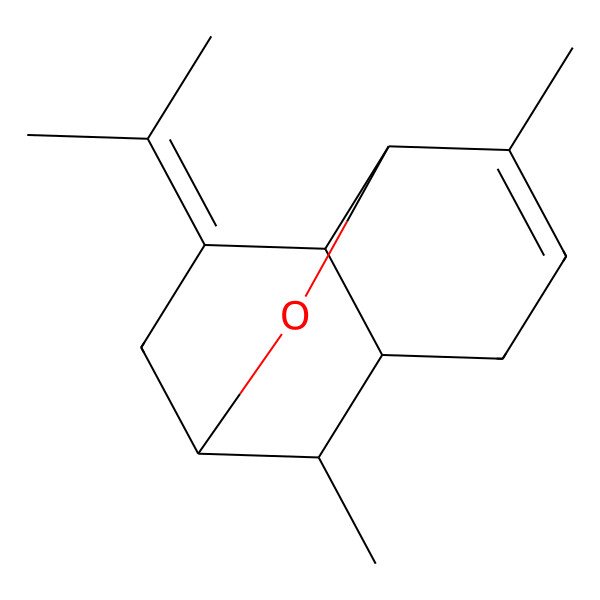 2D Structure of 4,11-Dimethyl-9-propan-2-ylidene-2-oxatricyclo[5.3.1.03,8]undec-4-ene