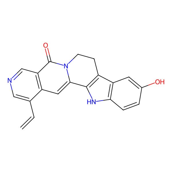 2D Structure of 19-Ethenyl-7-hydroxy-3,13,17-triazapentacyclo[11.8.0.02,10.04,9.015,20]henicosa-1(21),2(10),4(9),5,7,15(20),16,18-octaen-14-one