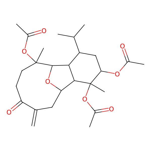2D Structure of [(1S,2R,3R,4R,6S,7S,8S,9S)-3,9-diacetyloxy-3,9-dimethyl-13-methylidene-12-oxo-6-propan-2-yl-15-oxatricyclo[6.6.1.02,7]pentadecan-4-yl] acetate