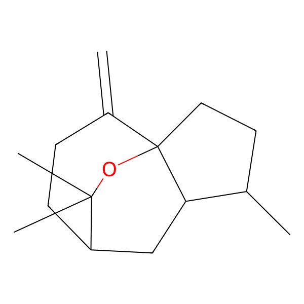 2D Structure of 4,12,12-Trimethyl-10-methylidene-11-oxatricyclo[5.3.2.01,5]dodecane