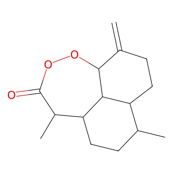 2D Structure of 4,13-Dimethyl-8-methylidene-10,11-dioxatricyclo[7.4.1.05,14]tetradecan-12-one
