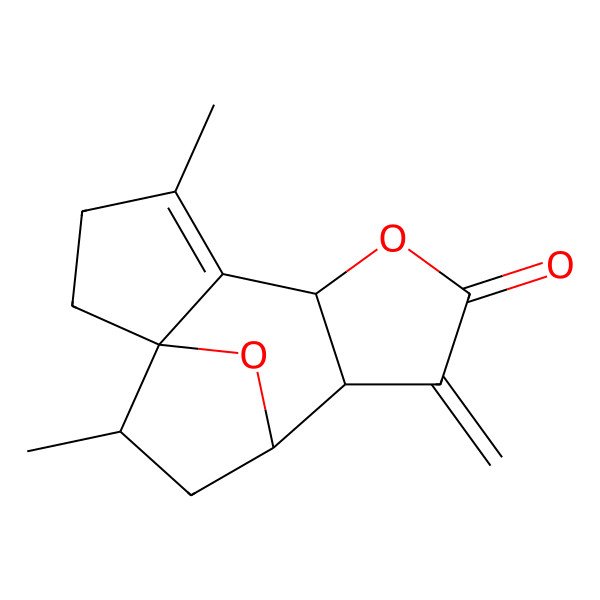 2D Structure of 4,13-Dimethyl-9-methylidene-7,14-dioxatetracyclo[9.2.1.01,5.06,10]tetradec-4-en-8-one