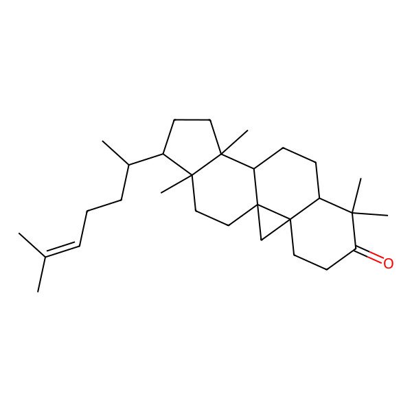 2D Structure of (1S,3R,8S,11S,12S,15R,16R)-7,7,12,16-tetramethyl-15-[(2R)-6-methylhept-5-en-2-yl]pentacyclo[9.7.0.01,3.03,8.012,16]octadecan-6-one