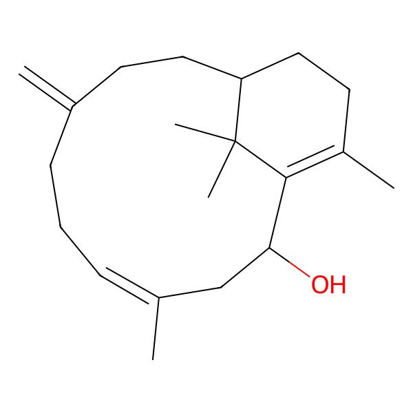 2D Structure of 4,14,15,15-Tetramethyl-8-methylidenebicyclo[9.3.1]pentadeca-1(14),4-dien-2-ol