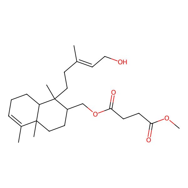 2D Structure of 4-O-[[1-(5-hydroxy-3-methylpent-3-enyl)-1,4a,5-trimethyl-2,3,4,7,8,8a-hexahydronaphthalen-2-yl]methyl] 1-O-methyl butanedioate