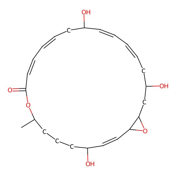 2D Structure of 4,16,22-Trihydroxy-8-methyl-9,25-dioxabicyclo[22.1.0]pentacosa-2,11,13,17,19-pentaen-10-one