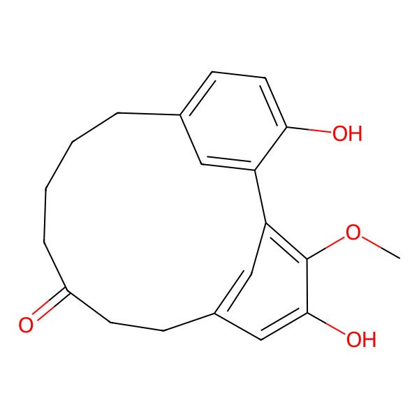 2D Structure of 4,17-Dihydroxy-3-methoxytricyclo[12.3.1.12,6]nonadeca-1(17),2,4,6(19),14(18),15-hexaen-9-one