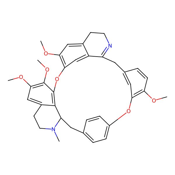 2D Structure of (14R)-6,20,21,25-tetramethoxy-15-methyl-8,23-dioxa-15,30-diazaheptacyclo[22.6.2.29,12.13,7.114,18.027,31.022,33]hexatriaconta-1(30),3(36),4,6,9(35),10,12(34),18,20,22(33),24,26,31-tridecaene
