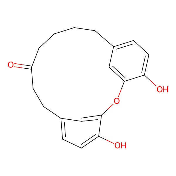 2D Structure of 4,18-Dihydroxy-2-oxatricyclo[13.3.1.13,7]icosa-1(18),3,5,7(20),15(19),16-hexaen-10-one