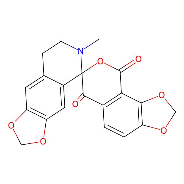 2D Structure of 6-Methylspiro[7,8-dihydro-[1,3]dioxolo[4,5-g]isoquinoline-5,7'-[1,3]dioxolo[4,5-h]isochromene]-6',9'-dione