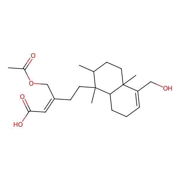 2D Structure of (Z)-5-[(1S,2R,4aR,8aR)-5-(hydroxymethyl)-1,2,4a-trimethyl-2,3,4,7,8,8a-hexahydronaphthalen-1-yl]-3-(acetyloxymethyl)pent-2-enoic acid