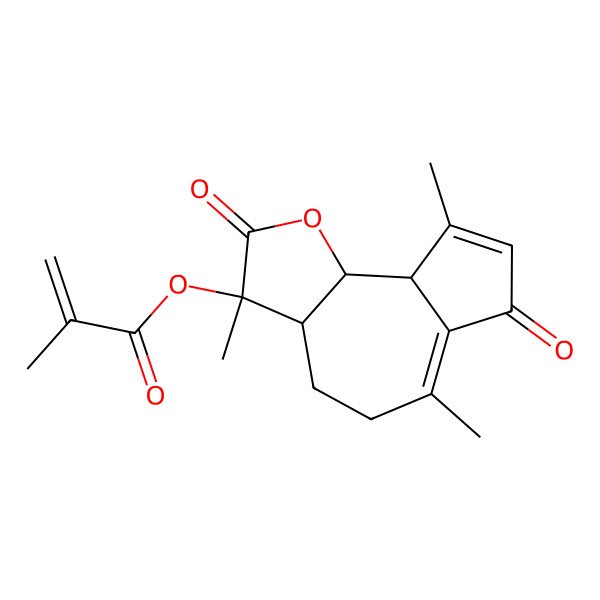 2D Structure of [(3S,3aR,9aR,9bS)-3,6,9-trimethyl-2,7-dioxo-4,5,9a,9b-tetrahydro-3aH-azuleno[4,5-b]furan-3-yl] 2-methylprop-2-enoate