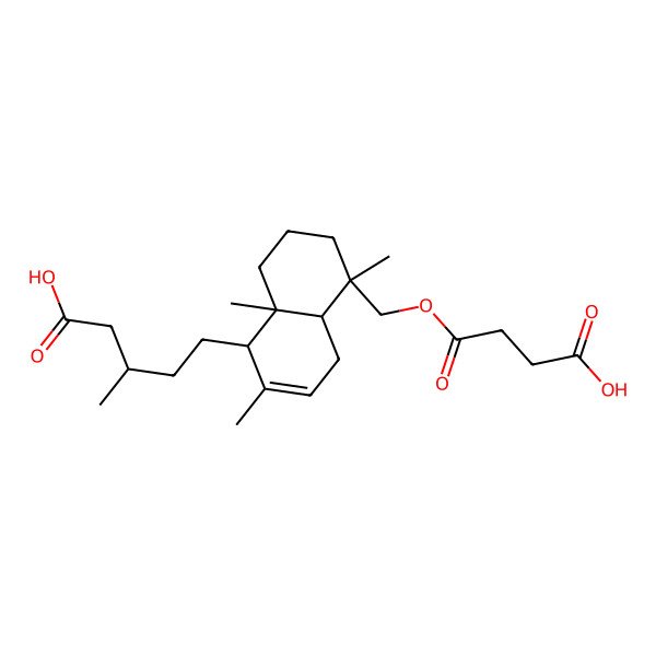 2D Structure of 5-[5-(3-Carboxypropanoyloxymethyl)-2,5,8a-trimethyl-1,4,4a,6,7,8-hexahydronaphthalen-1-yl]-3-methylpentanoic acid