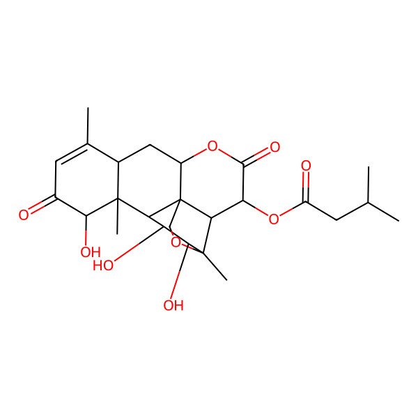 2D Structure of [(1R,2S,6R,8S,12S,13S,14R,15R,16S,17S)-12,15,16-trihydroxy-9,13,17-trimethyl-4,11-dioxo-5,18-dioxapentacyclo[12.5.0.01,6.02,17.08,13]nonadec-9-en-3-yl] 3-methylbutanoate