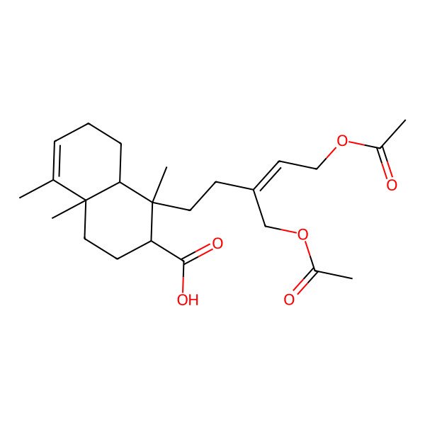 2D Structure of 1-[5-Acetyloxy-3-(acetyloxymethyl)pent-3-enyl]-1,4a,5-trimethyl-2,3,4,7,8,8a-hexahydronaphthalene-2-carboxylic acid