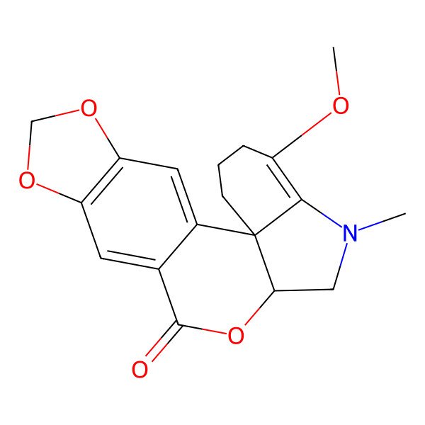 2D Structure of 17-Methoxy-15-methyl-5,7,12-trioxa-15-azapentacyclo[11.7.0.01,16.02,10.04,8]icosa-2,4(8),9,16-tetraen-11-one