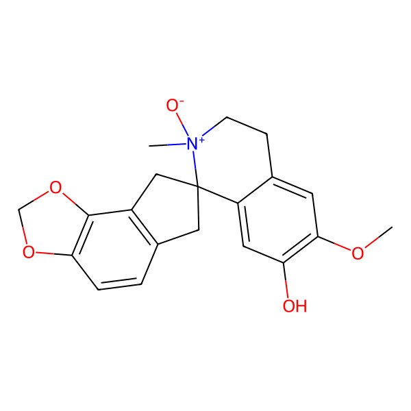 2D Structure of (1R)-6-methoxy-2-methyl-2-oxidospiro[3,4-dihydroisoquinolin-2-ium-1,7'-6,8-dihydrocyclopenta[g][1,3]benzodioxole]-7-ol