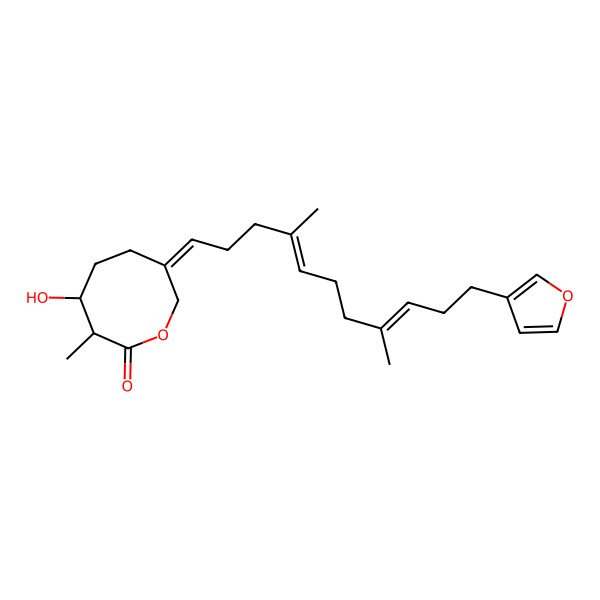 2D Structure of (3R,4R,7Z)-7-[(4E,8E)-11-(Furan-3-yl)-4,8-dimethylundeca-4,8-dienylidene]-4-hydroxy-3-methyloxocan-2-one