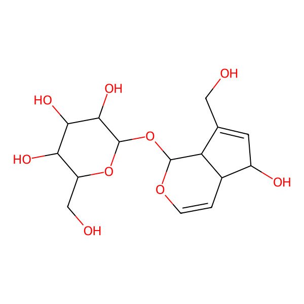 2D Structure of (2S,3R,4S,5S,6R)-2-[[(1S,4aS,5S,7aR)-5-hydroxy-7-(hydroxymethyl)-1,4a,5,7a-tetrahydrocyclopenta[c]pyran-1-yl]oxy]-6-(hydroxymethyl)oxane-3,4,5-triol