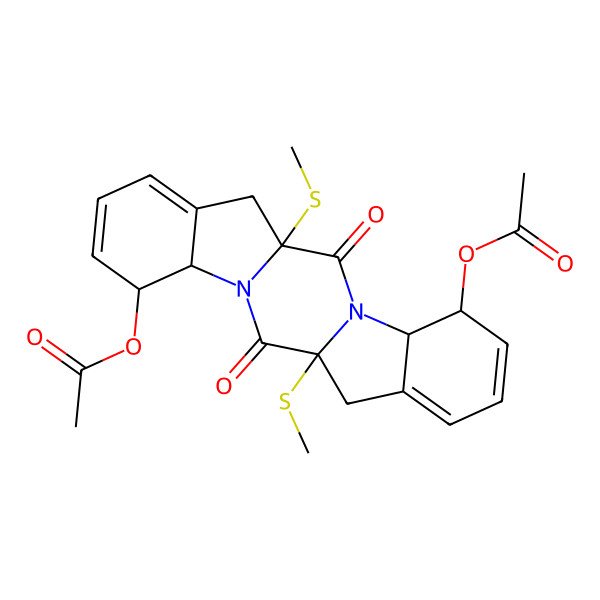 2D Structure of [15-Acetyloxy-1,11-bis(methylsulfanyl)-2,12-dioxo-3,13-diazapentacyclo[11.7.0.03,11.04,9.014,19]icosa-6,8,16,18-tetraen-5-yl] acetate