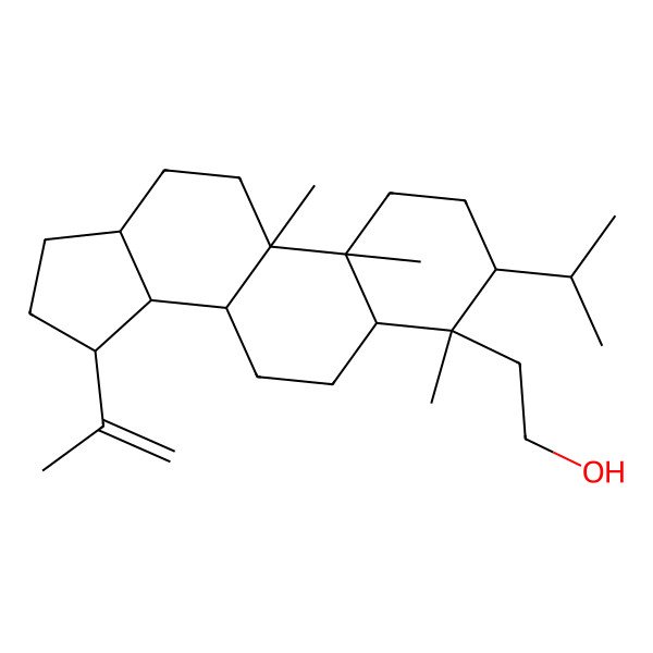 2D Structure of 2-[(3S,4S,5R,8R,9R,10R,13R,14R,15R)-4,9,10-trimethyl-3-propan-2-yl-15-prop-1-en-2-yl-1,2,3,5,6,7,8,11,12,13,14,15,16,17-tetradecahydrocyclopenta[a]phenanthren-4-yl]ethanol