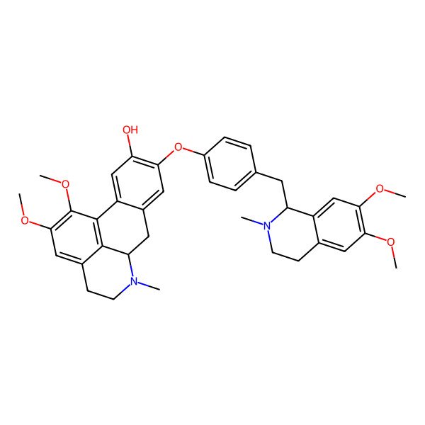 2D Structure of 9-[4-[(6,7-dimethoxy-2-methyl-3,4-dihydro-1H-isoquinolin-1-yl)methyl]phenoxy]-1,2-dimethoxy-6-methyl-5,6,6a,7-tetrahydro-4H-dibenzo[de,g]quinolin-10-ol