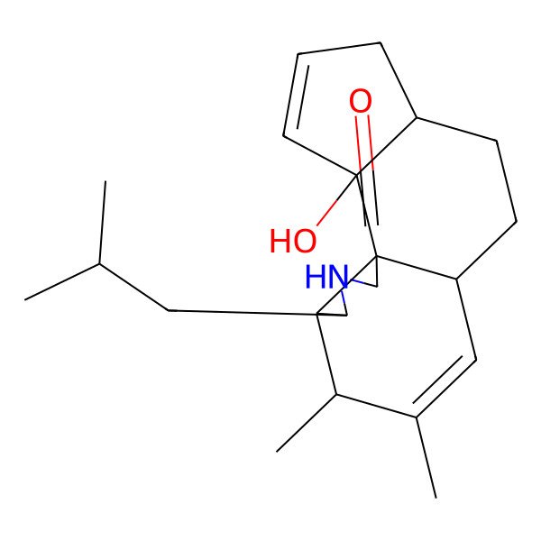 2D Structure of 2-Hydroxy-11,12-dimethyl-14-(2-methylpropyl)-15-azatetracyclo[7.7.0.01,13.02,6]hexadeca-3,10-dien-16-one